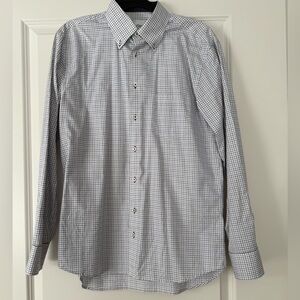 Men's Gingham Button-Down Shirt - Black and White